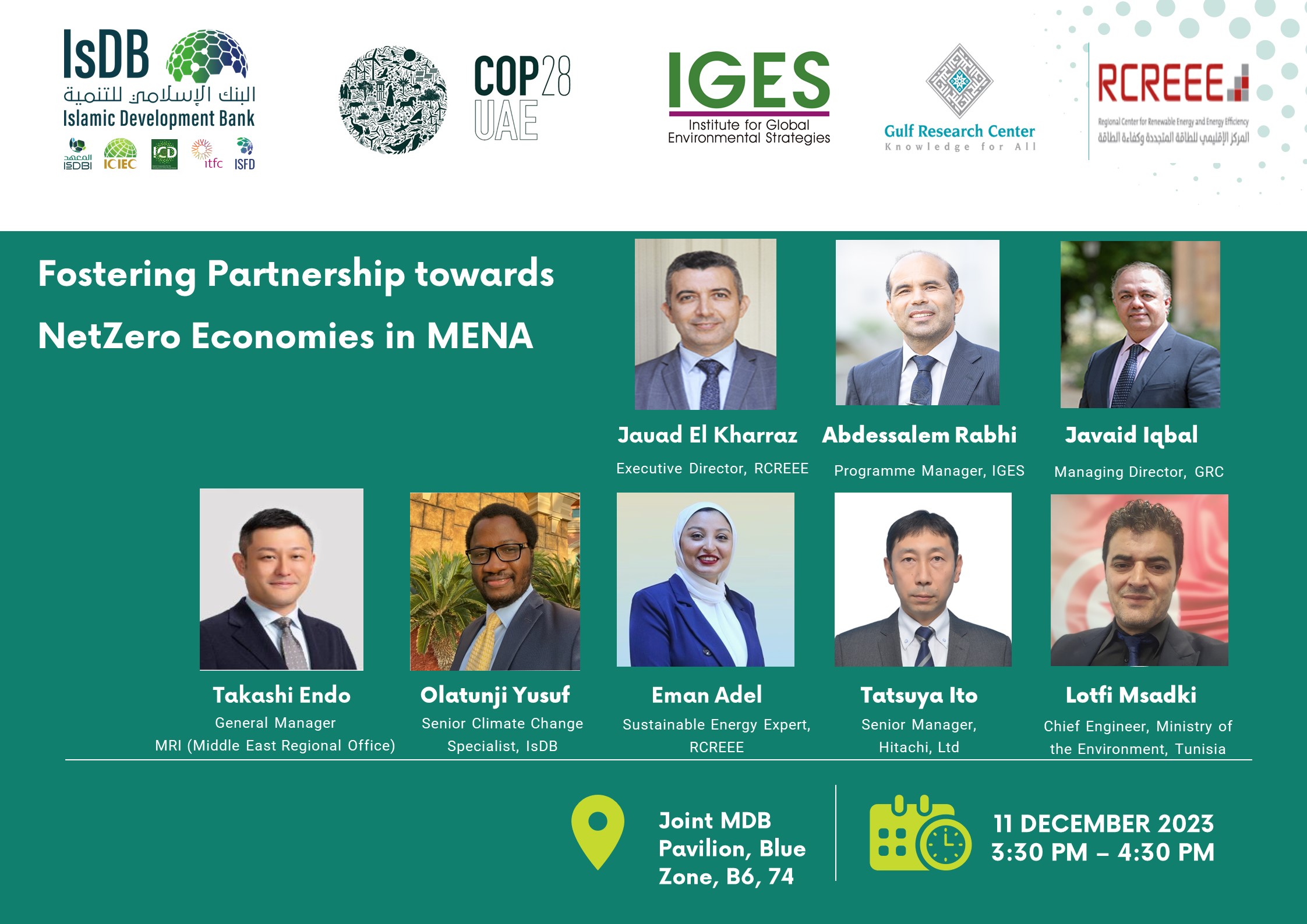 Fostering Partnership towards NetZero Economies in MENA IGES